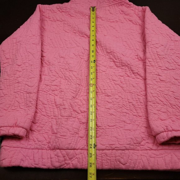 Victorias Secret Womens M Coat Pink Cotton Quilted Full Zip Jacket Pockets Soft - Picture 7 of 11